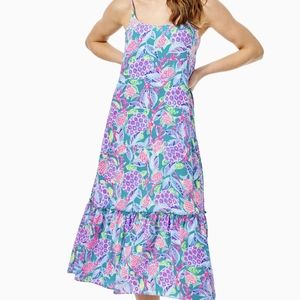 EUC Lilly Pulitzer Winni midi dress, size medium, Maldives green turtle wave